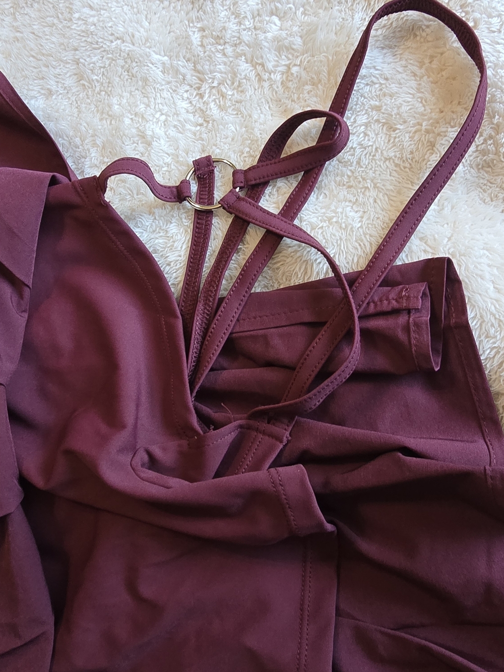 HALARA Deep Wine Pleated Skater Skirt - Picture 2 of 5